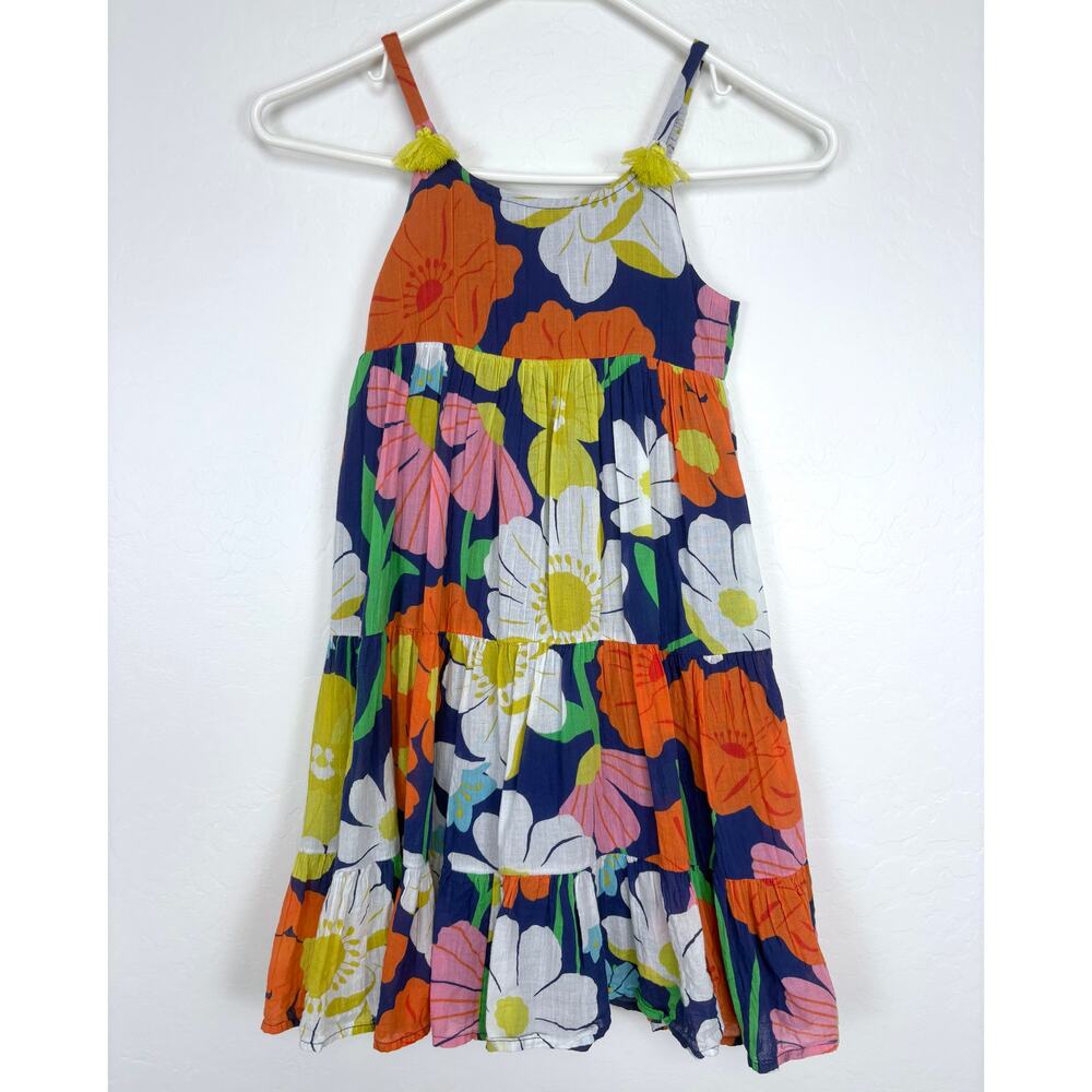 Boden Kids Floral Dress - Blue, Orange, Yellow, Pink, White